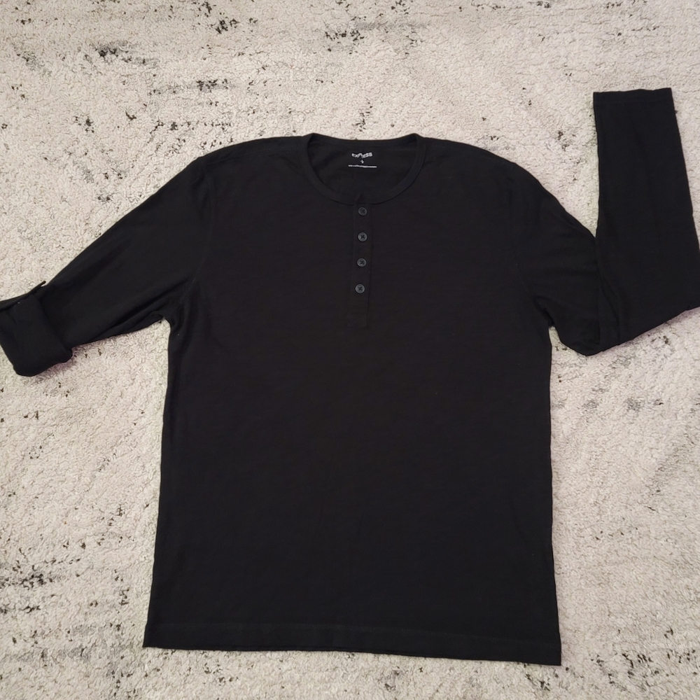 🆕️2 for 20🆕️Expess Mens Lightweight Cotton Henley Fitted Shirt Roll Up Sleeves